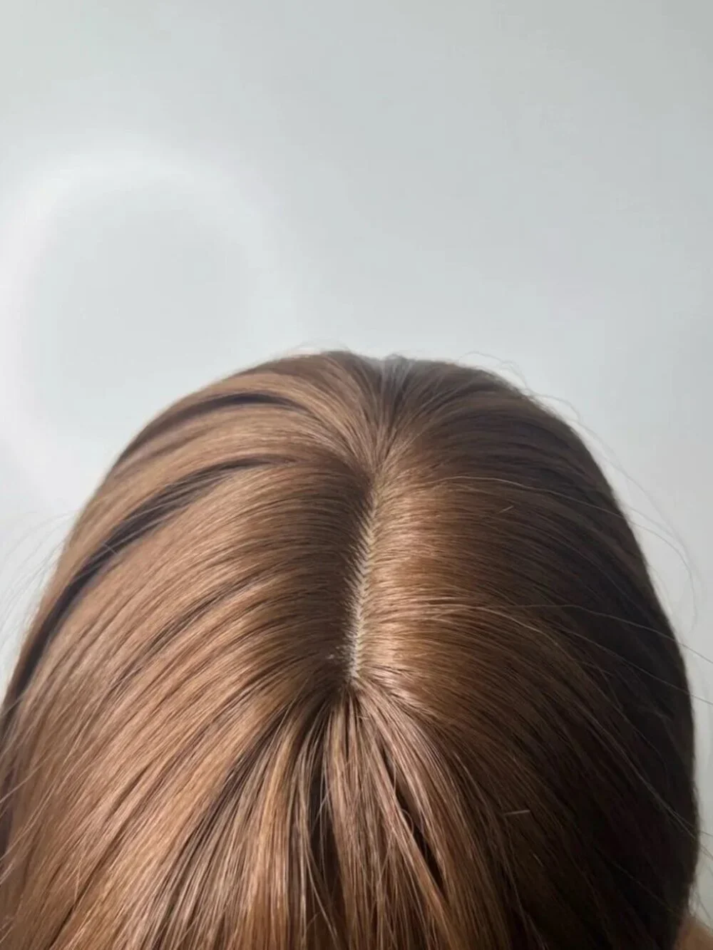 Long Chestnut Brown Synthetic Wig – Natural Brown, Curtain Bangs, Classic wig
